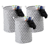 Kuber Industries Laundry Basket For Clothes|Foldable Laundry Hamper|Basket For Toys, Dirty clothes, Storage "45 LTR"-Pack of 3 (Grey)